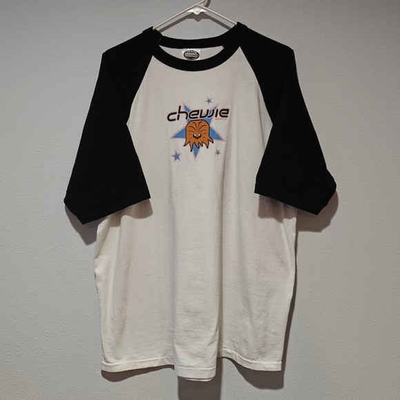1997 Chewie Vintage Shirt Mens XL Baseball Style 100% Cotton Star Wars 90s - Picture 1 of 8